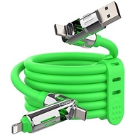MFish 240W USB C to Lightning Cable, USB C to USB C Cable 6.6FT, USB A/C to C/Lightning 4 in 1 Charg
