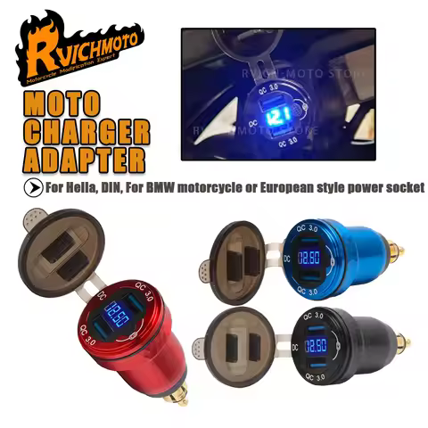 F 800 650 GS Dual USB Charger Adapter 12V QC3.0 Type-C LED Display For Ducati For tiger 900 850 For 