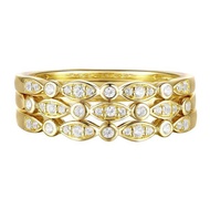 アンブランデッド レディース リング アクセサリー 14k Gold Over Silver 1/4 Carat T.W. Diamond Stack Ring Set