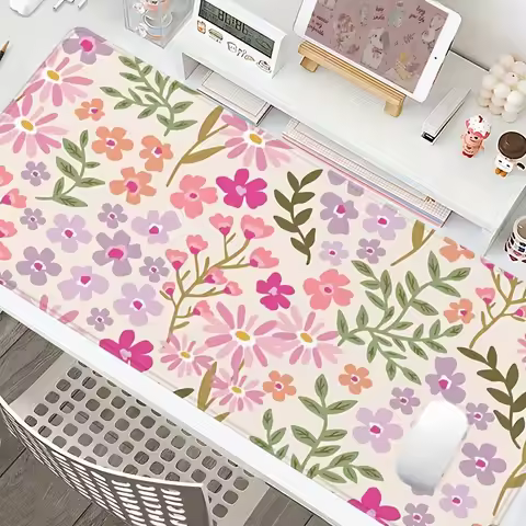 Daisy Floral Oblong Mouse Pad 89.92x39.88cm Non-slip Sturdy Mat for Home Office