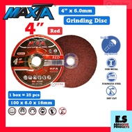 (1pcs) MAXTA 4" x 6.0mm Grinding Wheel/Disc [RED] for metal & stainless steel
