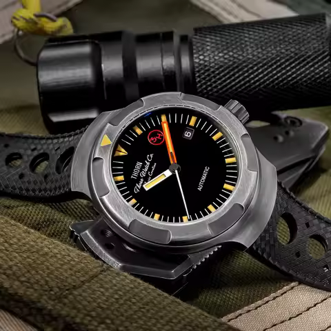 2025 New Thorn Watch T018 PT5000 Movement Sapphire Waterproof Luminous Fluororubber Strap Men's Watc