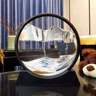 17 cm 3D Table Display – Artistic and Soothing Desert Quicksand Clock (Black)