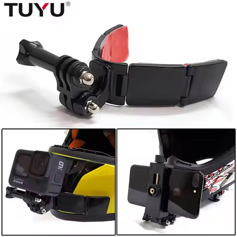 TUYU Full Face Helmet Chin Mount Holder for GoPro Hero 9 8 7 5Yi 4K Insta360 Camera Strap Flodable F