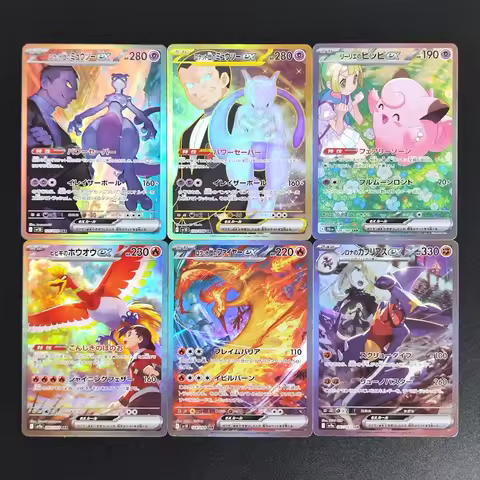 6Pcs Proxy Pocket MonSter 2025 P.M SV10 SV9A MEWTWO GARCHOMP LILLIES CLEFAIRY RARE Single Card Class
