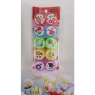 10pcs Kids Reward stamp Assorted Fruits cartoon stamping chop Chienese comment Color ink Red Ink
