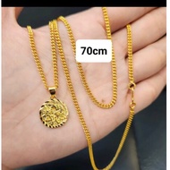 Necklace Rantai Leher Biji Sawi + Pendant Loket Emas Bangkok FREE COP 916