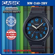 CASIO MW-240-2BV STANDARD ANALOG MEN WATCH LARGE CASE WR50M RESIN BAND MW-240
