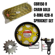 CBR150 NEW CBR150R SPROCKET CHAIN SET GOLD O-RING LANTAI SET 428H-O-RING FREE CHAIN CATTER