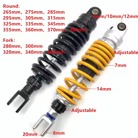 1pcs Universal 265mm-380mm motorcycle Rear Adjust damping shock absorber For Honda Yamaha Kawasaki S