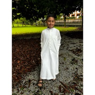 Al Aseel Kids and Youth Light Cream Thobe/Gamis/Jubah