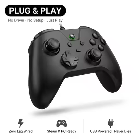 USB Wired PC Game Controller For PC Steam Win 7/8/10/11 Hall Gamepad For Switch2&1 Joystick with Dua