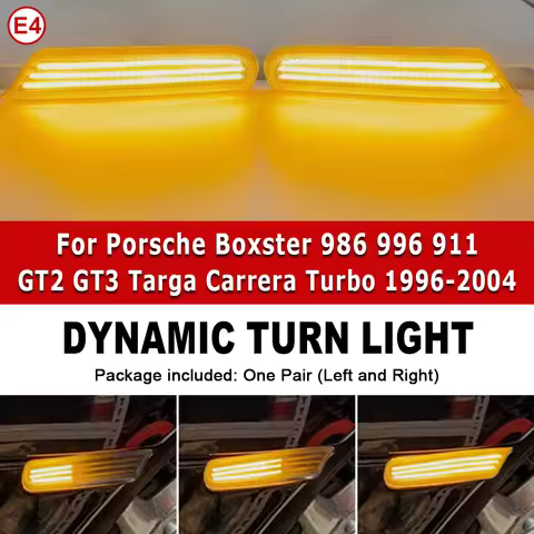 LED Side Marker Dynamic Turn Signal Lights For Porsche Boxster 986 996 911 Turbo Carrera 4/S/4S Targ