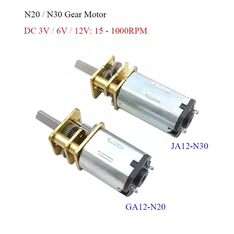 DC 3V/6V/12V N20 N30 Mini Metal Gear Motor Straight Output Shaft 15-1000RPM Slow Speed High Torque W