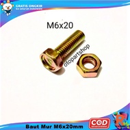 Baut Mur M6x20 ( baut 10 )