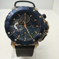 Alexandre Christie Black Chonograph Leather Strap Authentic Watch 9205MCLCUBU