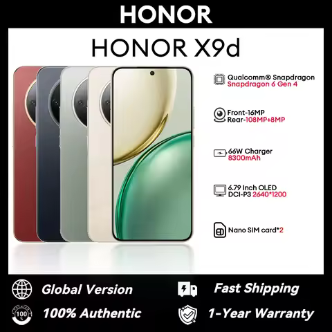 Global Version HONOR X9d 5G Smartphone 12GB+256 120Hz AMOLED Screen 8300 mAh