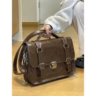 Yuetun New Style Japanese Korean Retro Cambridge Briefcase High-End Preppy Style Messenger Bag Daily