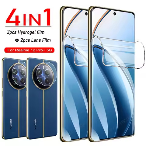 4 IN 1 For Realme 12 Pro Plus Hydrogel Film For Realme 10 9 8 Pro 8i Screen Protector For Realme 13 