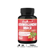 Ashwagandha Maca Root Boost - เทียบเท่าสมุนไพรขิง 7000 มก. - รองรับความเครียด อารมณ์ & ความแข็งแรง -