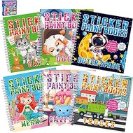 6 Pcs Paint by Sticker Books for Kids Ages 4-8 Sticker by Number Books Activity Book Ages 3-5 Sticke