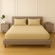 Cotton Stripe Fitted Bedsheet Soft Material Fitted Bedsheet Hotel Quality Single Queen King Bed Pill
