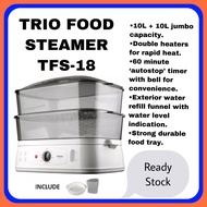 （Free Gift)TRIO FOOD STEAMER 2Tier (10L+10L Jumbo Tray Size) TFS-18