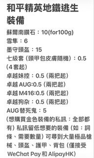 和平精英地鐵逃生裝備