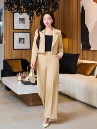 Set bộ vest công sở phối quần ống rộng chất mango Orchid - BT14S279