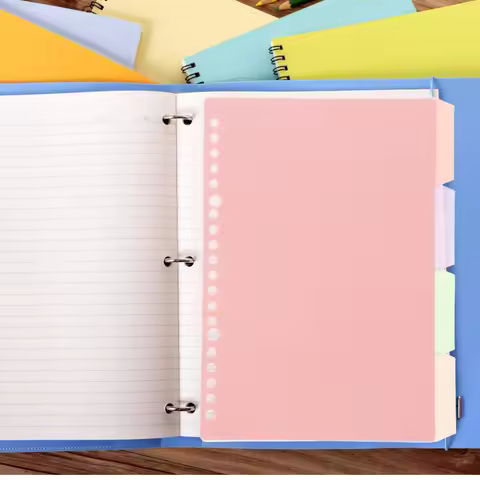 4pcs PP Partition Page Pastel Pink Binder Folder Dividers Waterproof Notebook Divider Pages Index Ca