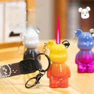 Bật Lửa Gas Khò Móc Khóa Hình Gấu Bearbrick Màu Cầu Vồng ( Xài Gas - Lửa Khò 1 Tia)