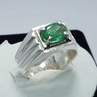 Natural Emerald Ring Dark Green Emerald Ring Mens Emerald Ring Emerald band ring