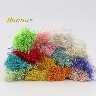 [Honour-t] 400Pcs Mini Flower Stamen Artificial Pearl Pistil Double Heads DIY Floral Craft For Weddi