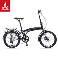 Phoenix（Phoenix）Folding Bicycle Adult Ultra-Light Portable7Speed Ferry Male and Female Student Bicycle Elegant 20Inch Gray
