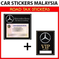 Roadtax and Owner Car Sticker - Mercedes Combo Set