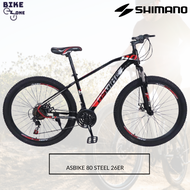 [Bike zone].ASBIKE 80 STEEL 26ER mountain bike, Shimano groupset, 3x7 speed, Mechanical disc brake