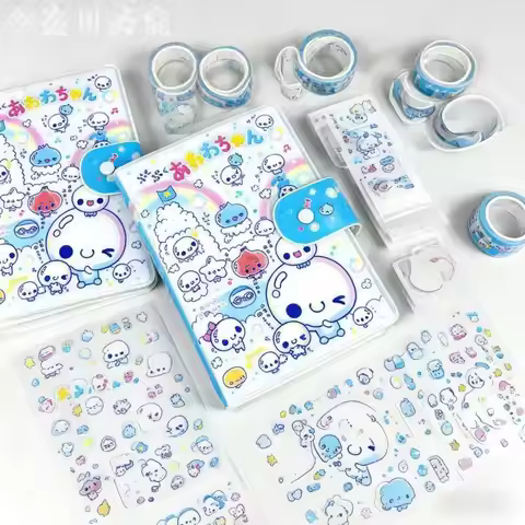 Kawaii Cartoon Pukupuku Awawa-Chan A7 Detachable Diy Loose Leaf Notebook Portable Storage Stickers D