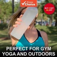 Water Bottle with Time Marker 1L– 32 OZ Shaker Bottle for Gym, Leakproof & BPA-Free Frosted Plastic