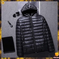 Down Jacket Light Down Jacket 2023 Autumn Winter Light Thin Down Cotton Jacket Men's Short Stand Collar Hooded Large Size Street Wear Couple Casual Jacket