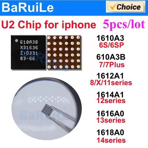 BaRuiLe 5pcs USB Tristar U2 USB IC Chip for iphone 11 12 13 14 Pro Max X XS 7 8 Plus 1616A0 1614A1 1