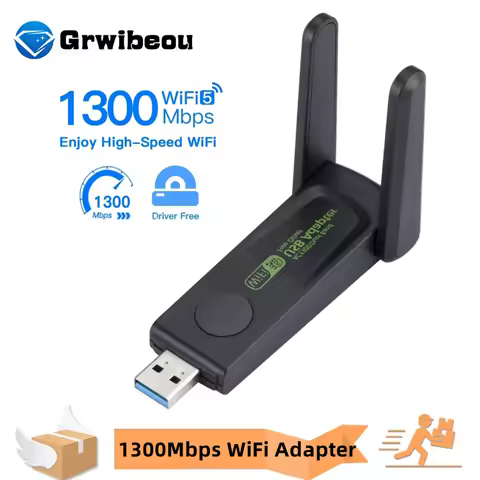 Wireless USB 1300Mbps WiFi Adapter Dual Band 2.4G 5Ghz USB 3.0 WIFI USB Adapter 802.11ac Network Wit