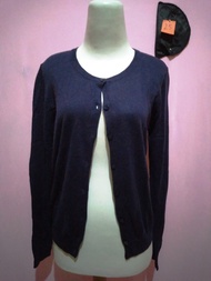 Cardigan Rajut Biru Gelap GU