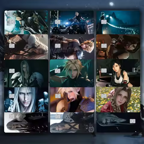 Game FF7 Remake Credit Card Skin Sticker Tifa Matte Stickers Suitable for VISA JCB Mastercard and Ot