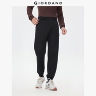 GIORDANO Men Joggers Fleece Lined Soft Warm Joggers Elastic Waist Zipper Pockets Athleisure Fashion 