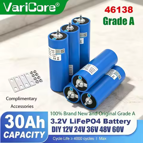 3.2V 30Ah LiFePO4 Battery 46138 6C Phosphate Cell for 4S 8S 12V 24V 36V 48V Golf Cart Motorcycle Car