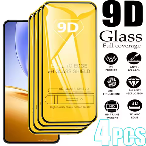4PCS Tempered Glass For Realme 14 13 12 Plus 10 Pro 11 Note 50 5G Screen Protector For Realme C75 C6