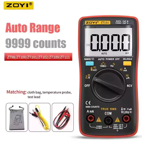 ZOYI Digital Multimeter DC/AC Voltage Current Capacitance Hz Diode Ohm Meter Ammeter Voltmeter Backl