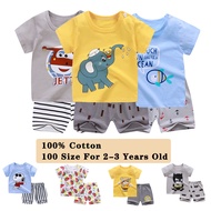 Size 100 For Baby's tall 90cm-100cm 2-3 Years Old Boys Girls Shirts Pants suit 2-pieces Set Summer C