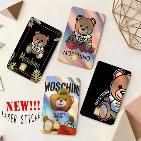 Luxury Bear M-Moschino 1 set of 4 pcs Credit Card Skin Stickers for VISA Bank Card Waterproof Sticke