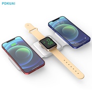 15W Foldable Wireless Charger Pad 3 in 1 Magnetic Fast Charging Station for iPhone 14 13 12 11 XS XR X 8 Apple Watch Airpods Pro